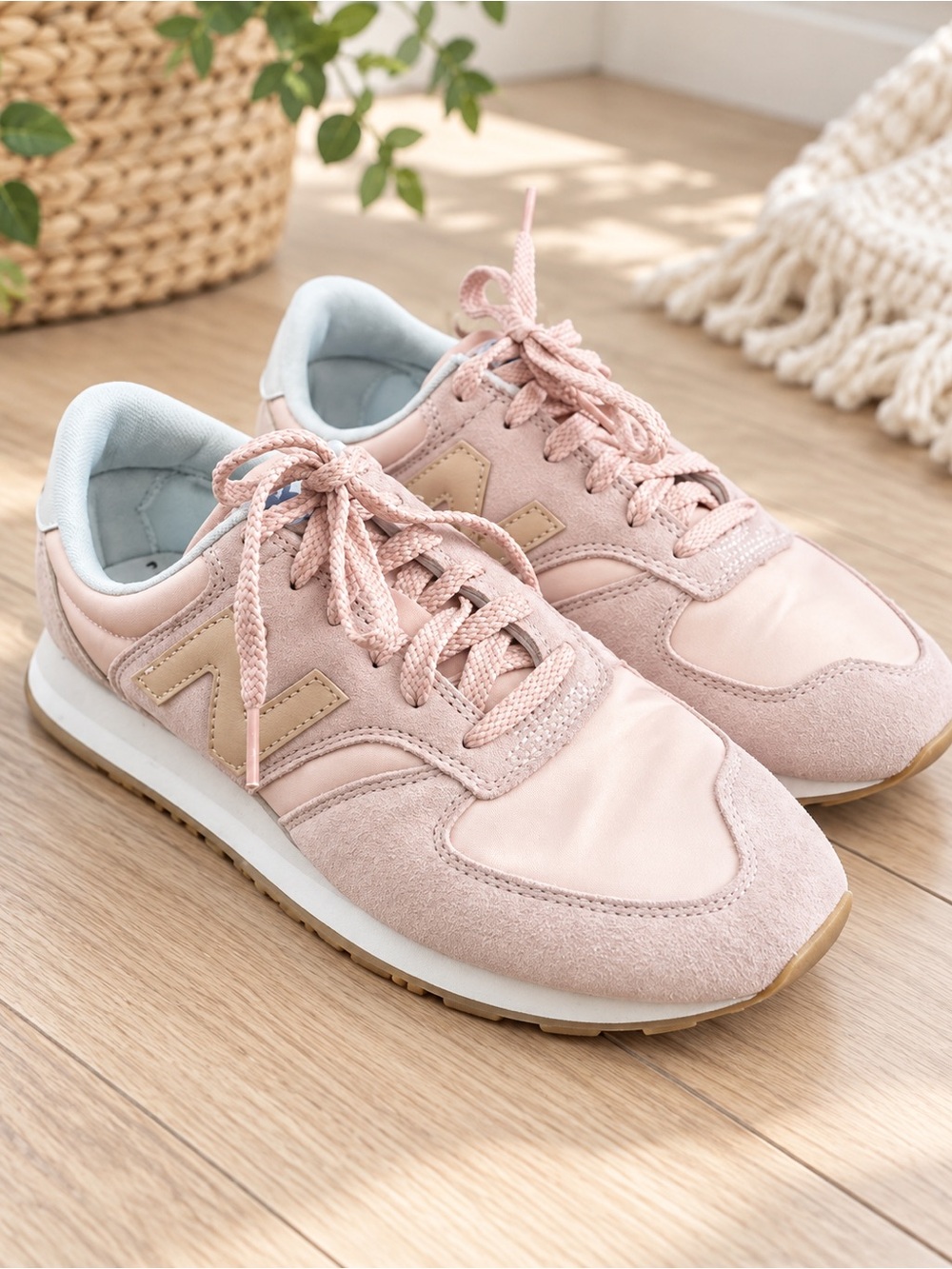 Women's Pink Lace-Up Athletic Sneakers
